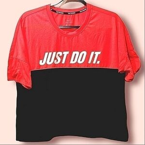 Nike Just Do It Womens L Pink Athletic Running Top